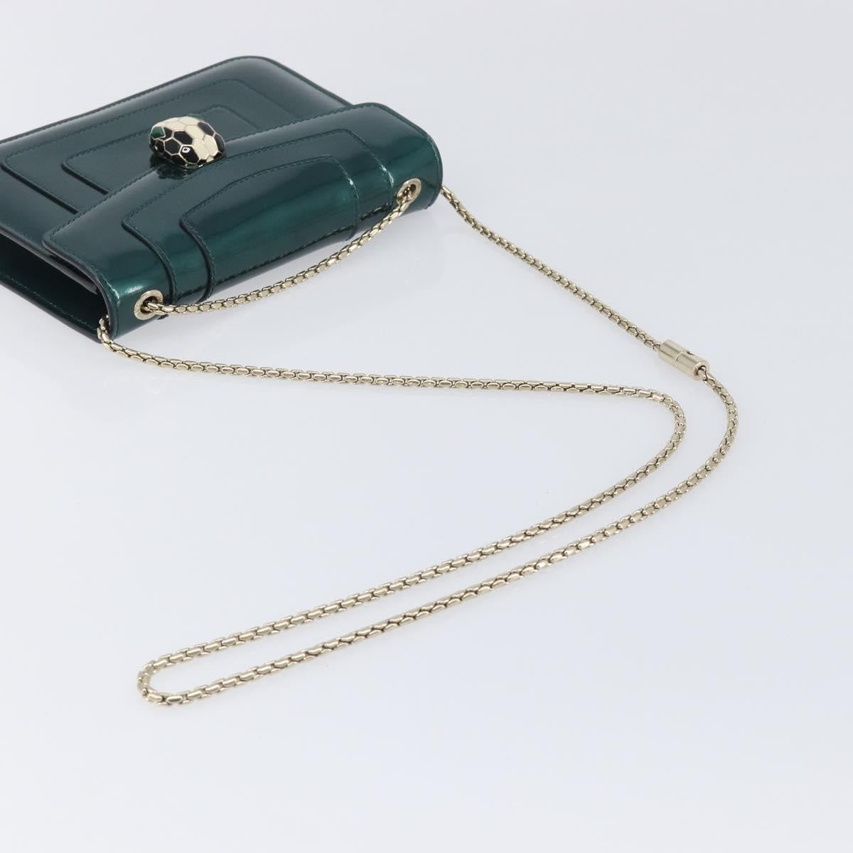 Bvlgari Serpenti Forever Patent, Green, Patent Leather, Shoulder Bag