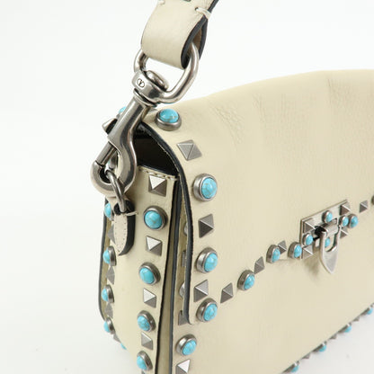 Valentino Garavani Rolling Rockstud Leather with Cabochons, Multicolour, Leather, Crossbody Bag