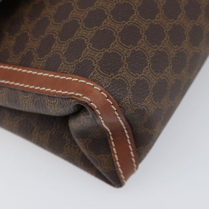 Celine Vintage Macadam Canvas and Leather, Brown, Canvas, Shoulder Bag
