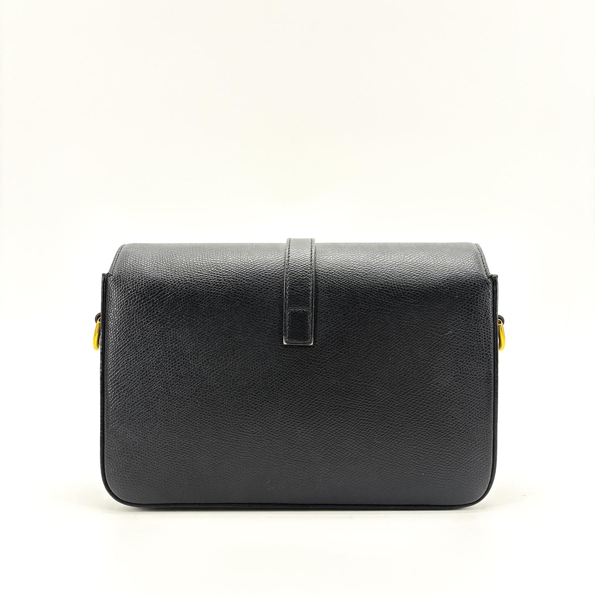Saint Laurent Classic Monogram Crossbody Bag Metallic Leather, Black, Leather, Crossbody Bag