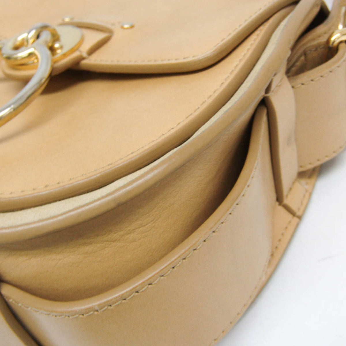 Chloe Tess Suede with Leather, Beige, Leather, Handbag