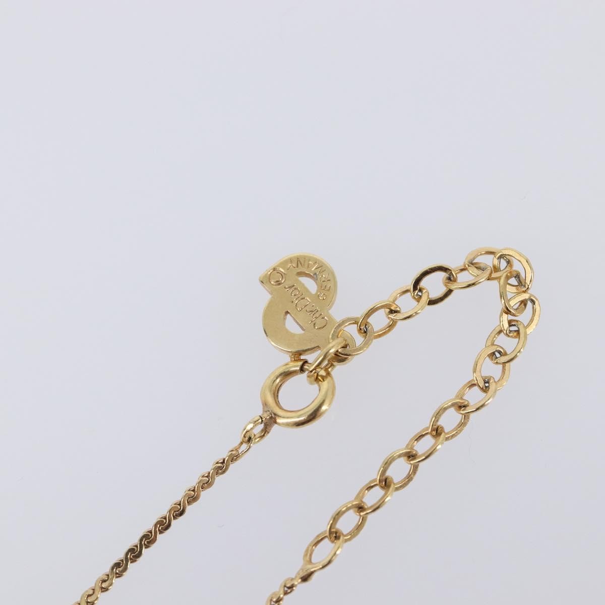 Christian Dior CD Oval Pendant Necklace Metal, Gold, Metal, Necklace