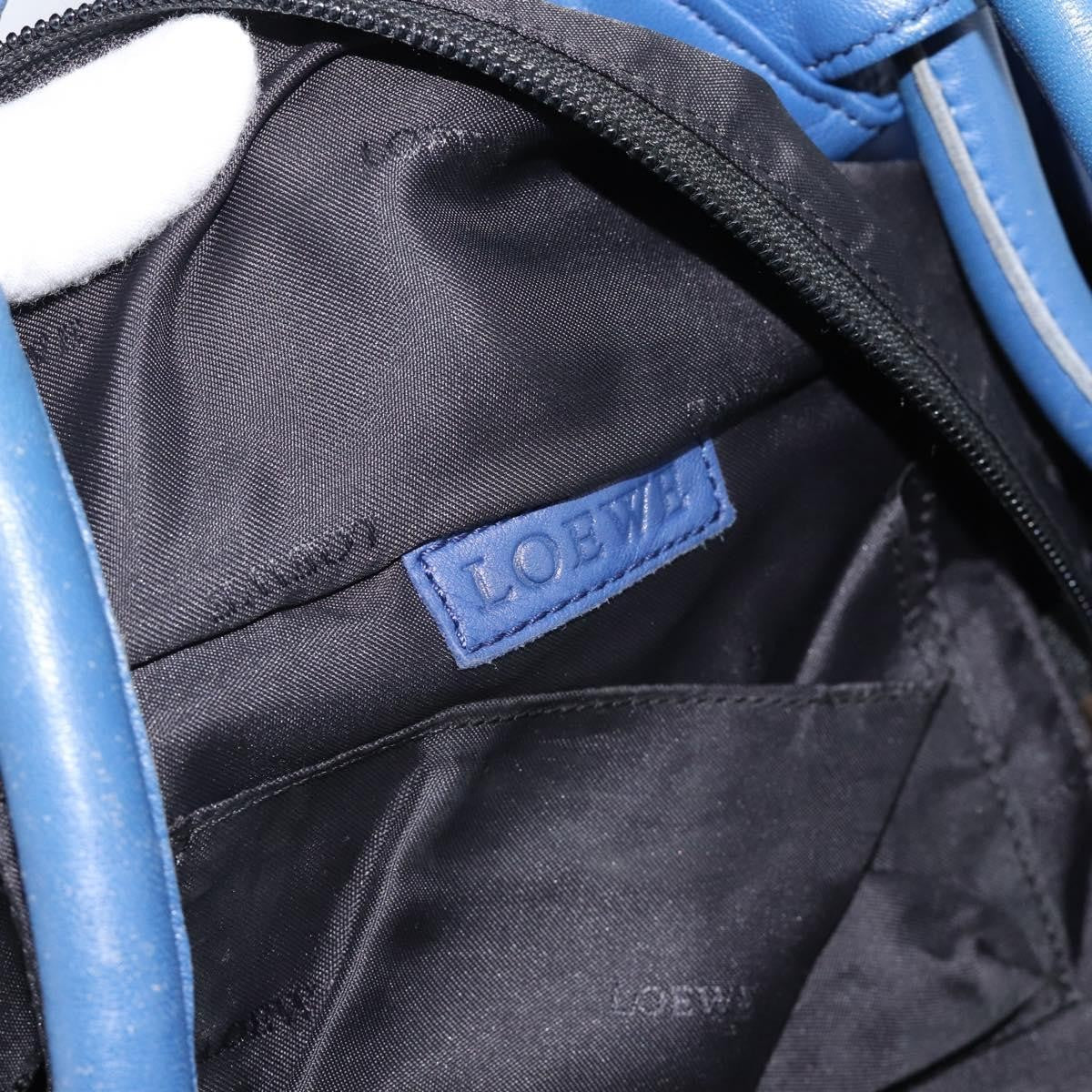 Loewe Anagram Logo Nappa Aire Hand Leather, Blue, Leather, Handbag