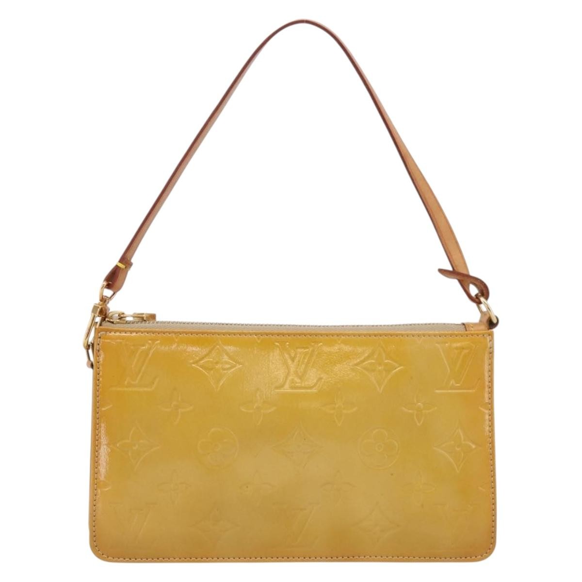 Louis Vuitton Lexington Pochette Monogram Vernis, Beige, Patent Leather, Clutch