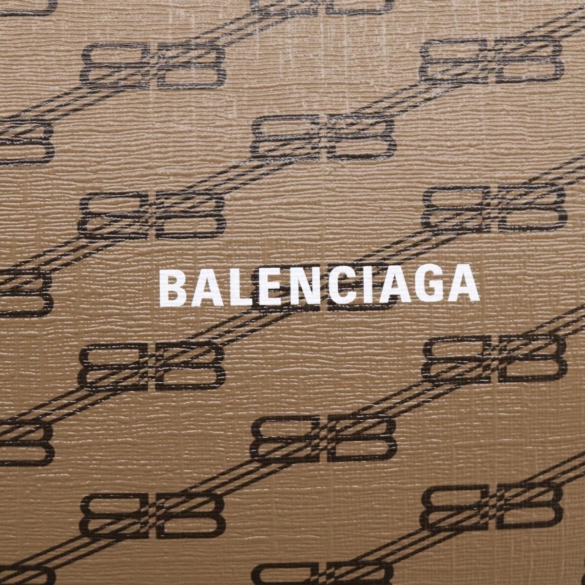 Balenciaga Signature Pouch Monogram PVC Leather, Beige, PVC, Clutch