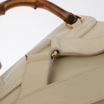 Gucci Vintage Bamboo Leather, Gold, Leather, Backpack