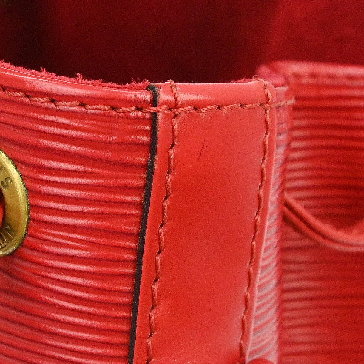 Louis Vuitton Noe Epi Leather, Red, Leather, Handbag