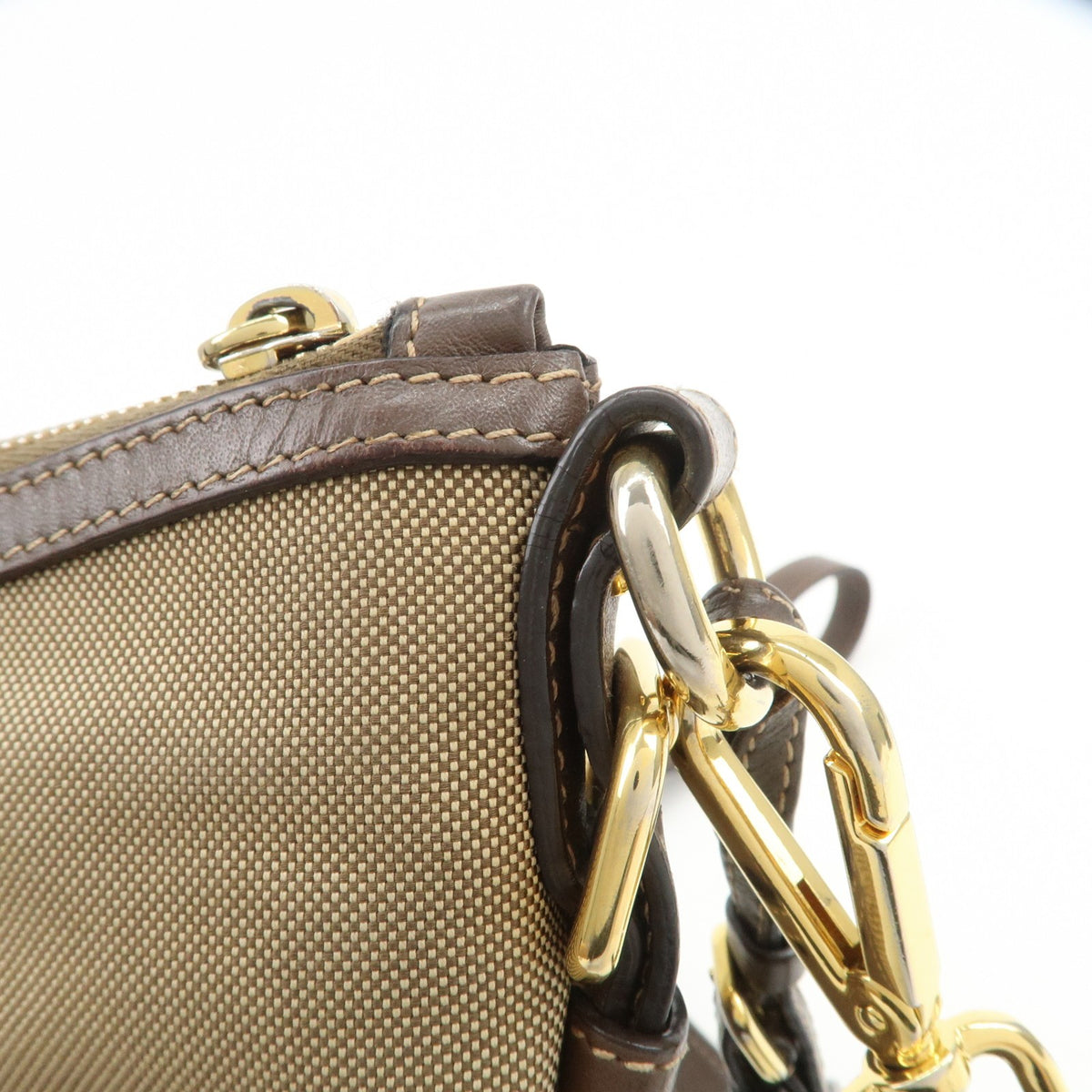 Prada Logo Canvas, Beige, Canvas, Tote Bag