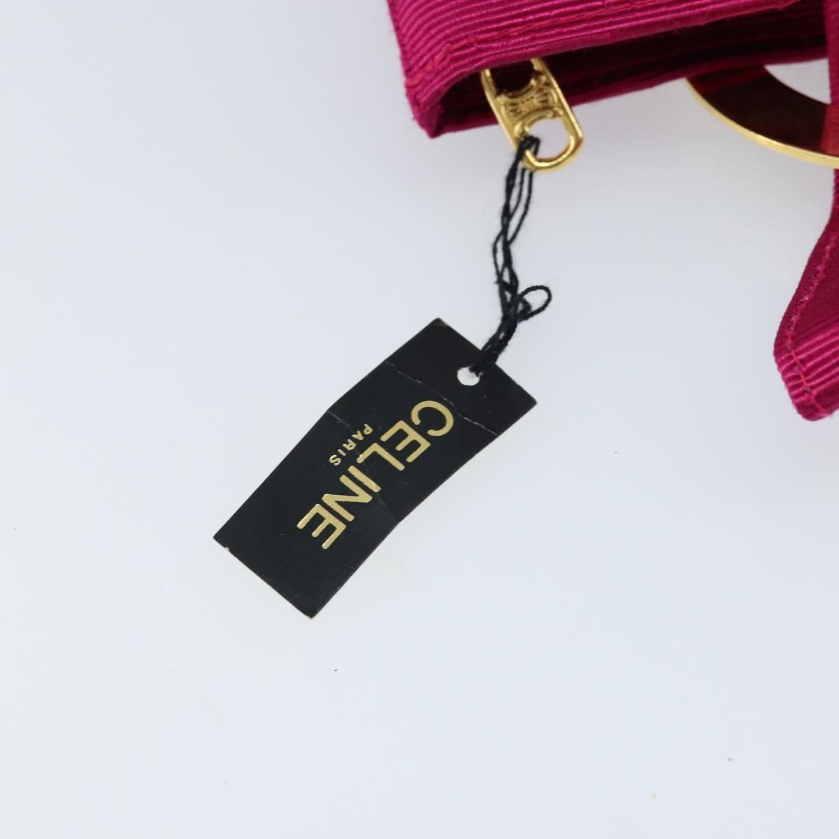 Celine Circle Logo Canvas, Pink, Canvas, Clutch