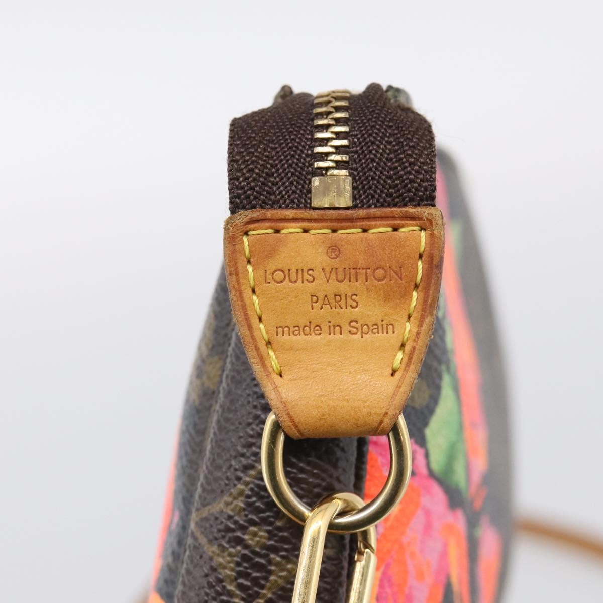 Louis Vuitton Pochette Accessoires Limited Edition Monogram Roses, Multicolour, Canvas, Clutch