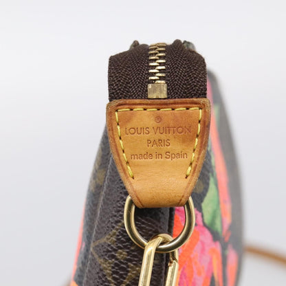 Louis Vuitton Pochette Accessoires Limited Edition Monogram Roses, Multicolour, Canvas, Clutch