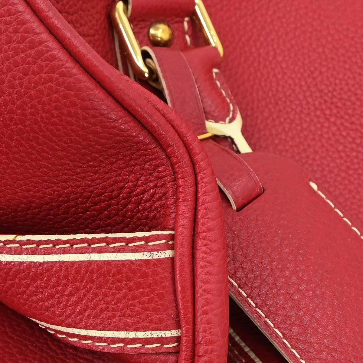 Louis Vuitton Carryall Leather, Red, Leather, Travel Bag