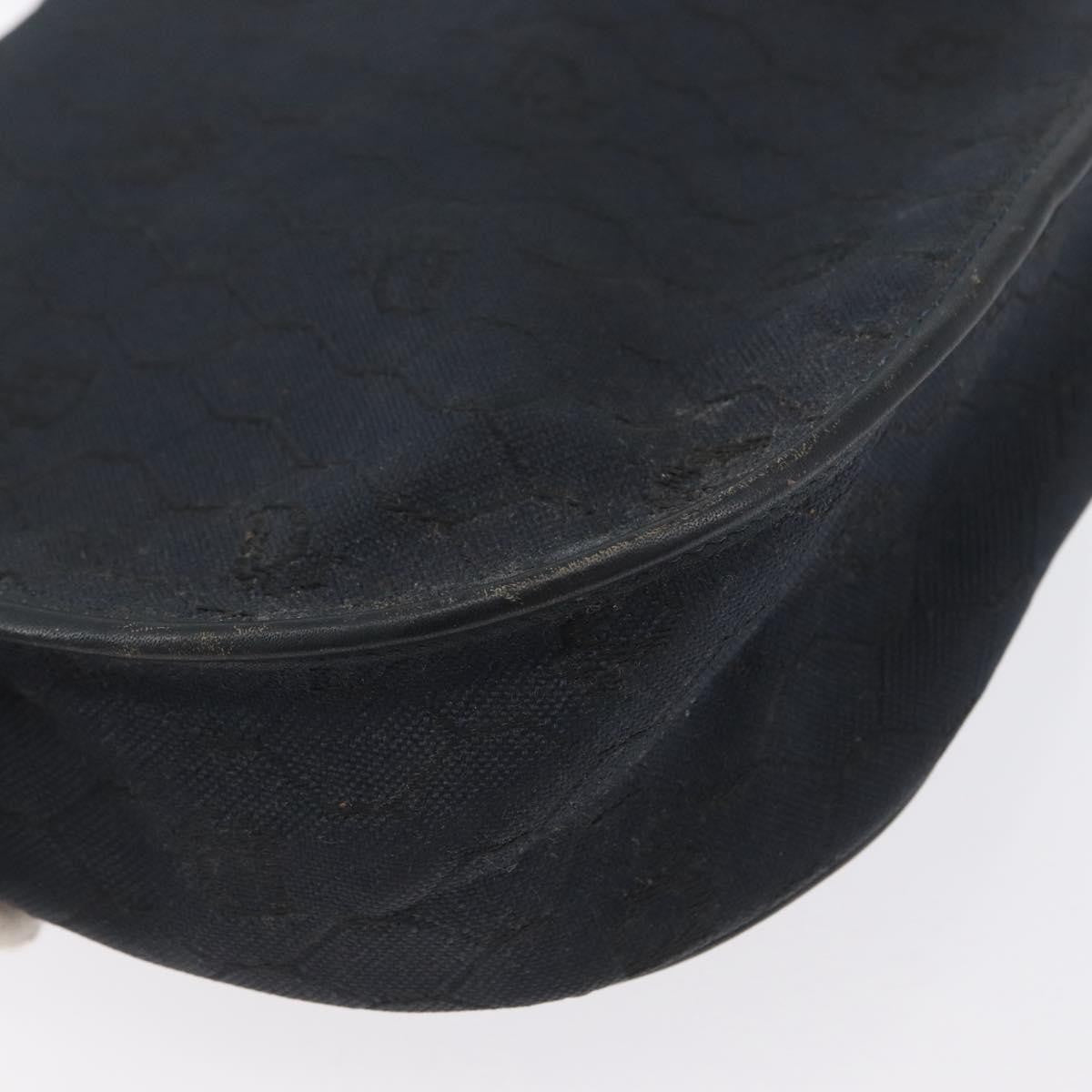 Christian Dior Vintage Honeycomb Flap Canvas and Leather, Black, Canvas, Shoulder Bag