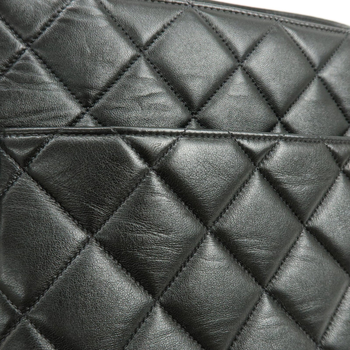 Chanel Medallion Quilted Caviar, Black, Calfskin, Tote Bag