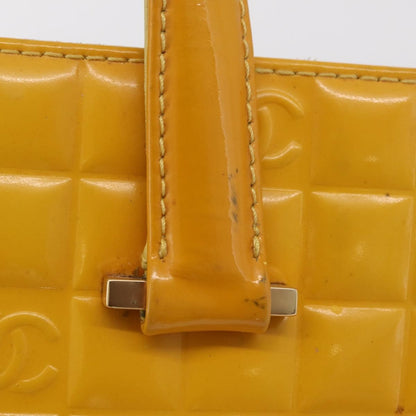 Chanel Chocolate Bar CC Quilted Patent, Yellow, Patent Leather, Tote Bag