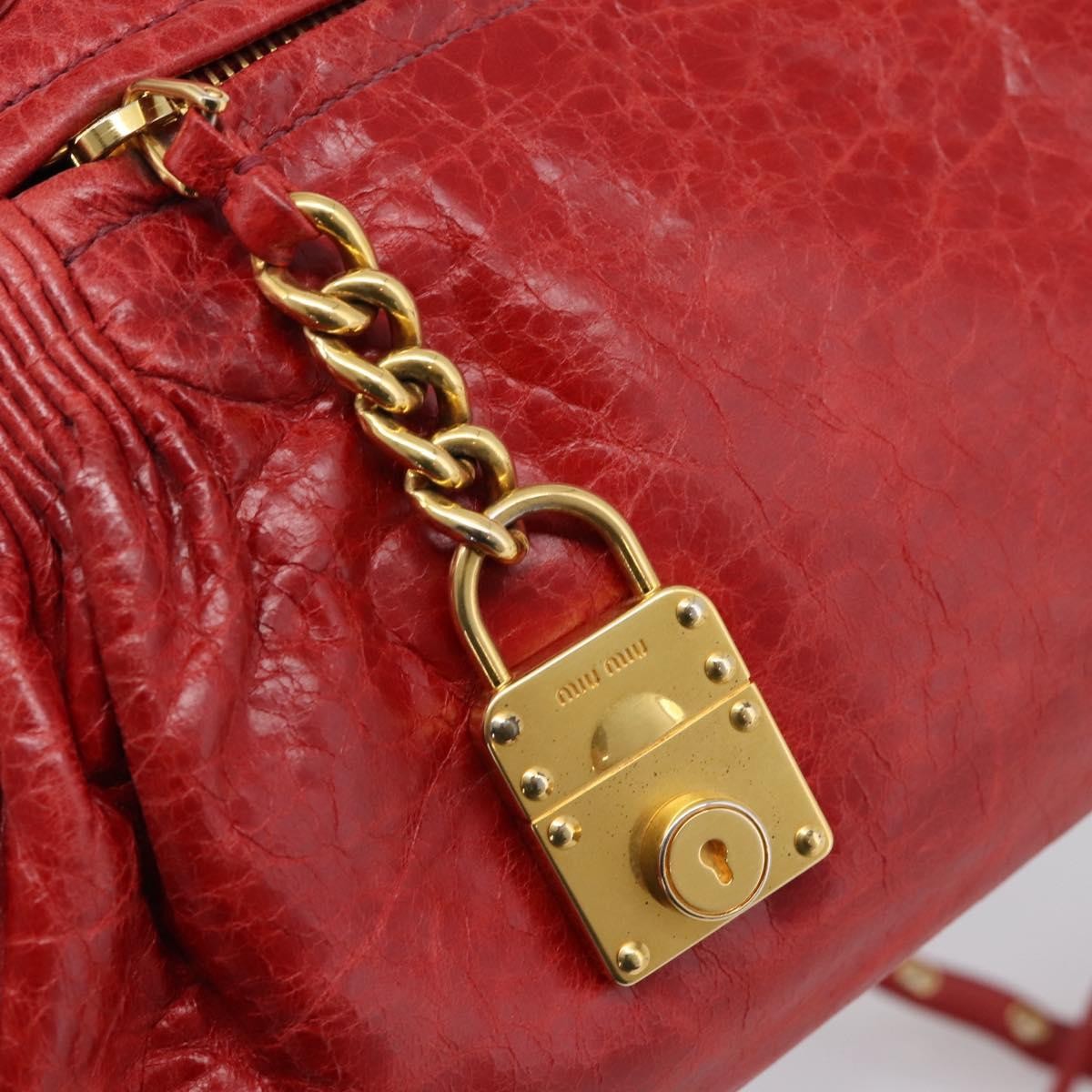 Miu Miu Coffer Convertible Satchel Matelasse Leather, Red, Leather, Handbag