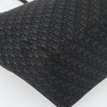 Christian Dior Vintage Open Pocket Diorissimo Canvas, Black, Canvas, Tote Bag