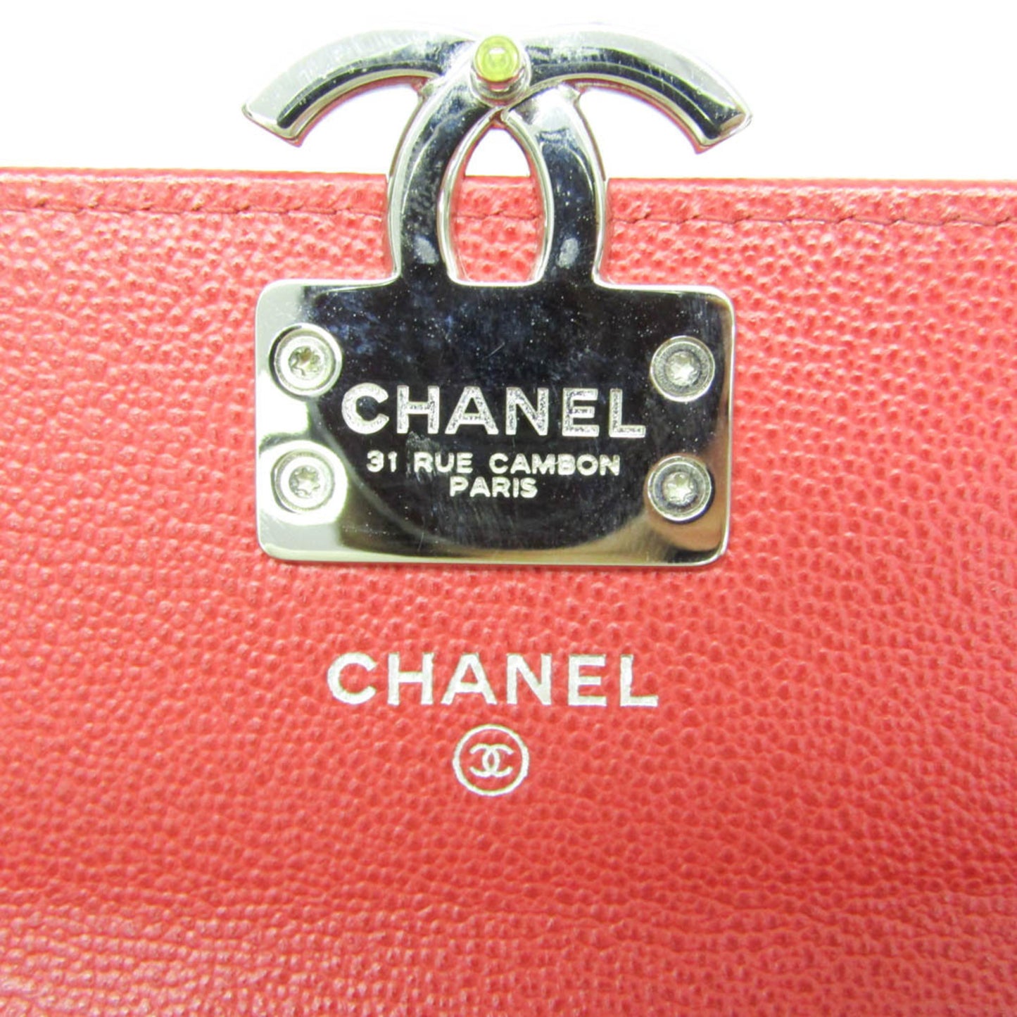 Chanel CC Box Gusset Flap Quilted Calfskin, Red, Leather, Wallet