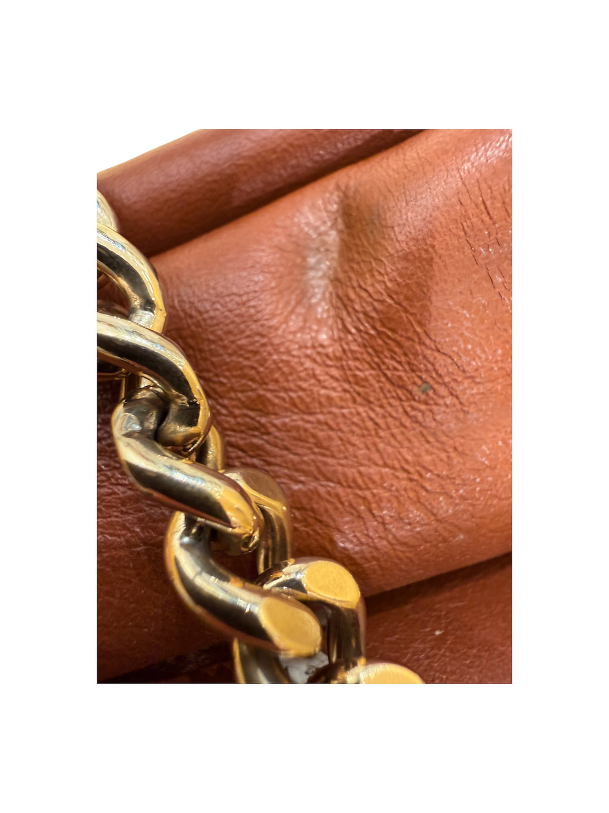 Chloe Faye Chain Leather and Suede, Brown, Leather, Shoulder Bag