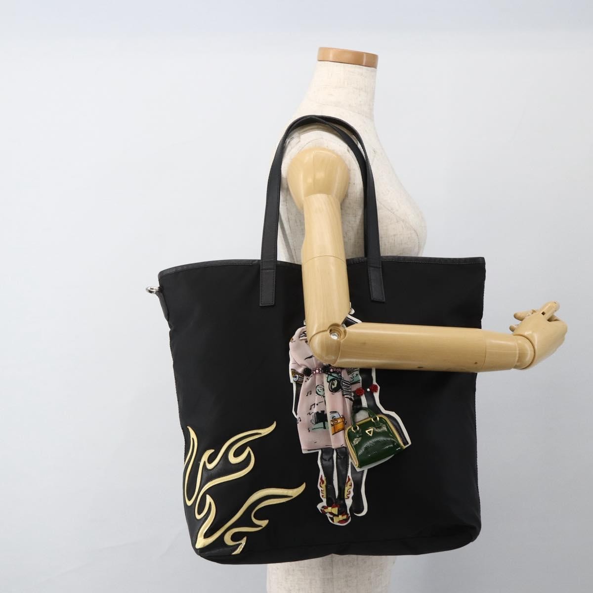 Prada Zip Tote Tessuto, Black, Nylon, Tote Bag