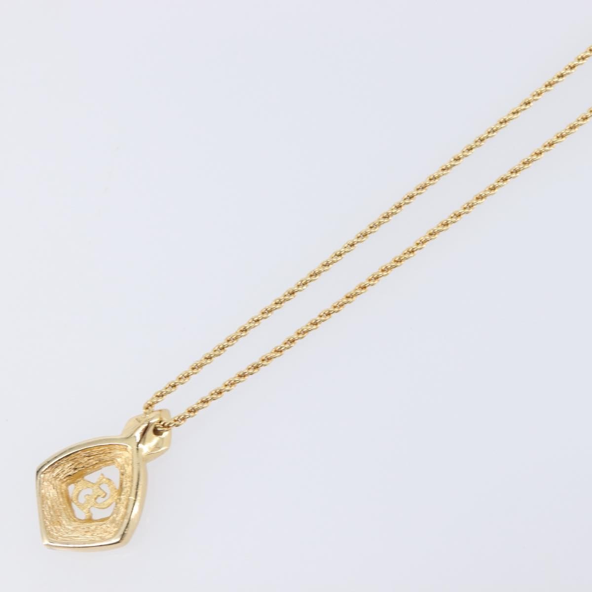 Christian Dior Vintage CD Heart Pendant Metal, Gold, Metal, Necklace
