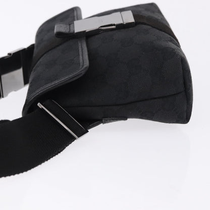 Gucci Buckle Waist GG Canvas and leather, Black, Canvas, Clutch