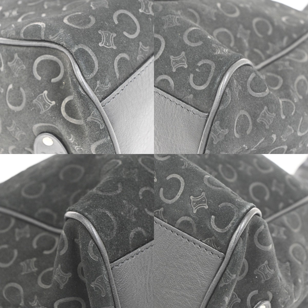 Celine C Macadam Suede, Black, Suede, Handbag