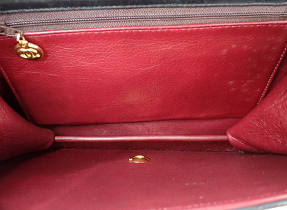 Chanel Chain Flap Shoulder Bag Quilted Lambskin, BLACK, LEATHER, Shoulder bag