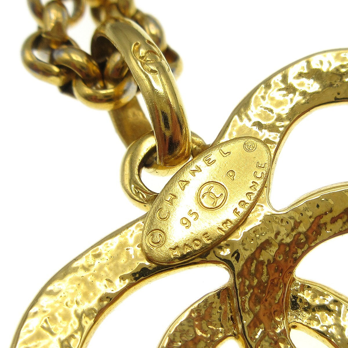 Chanel CC Heart Pendant Metal, Gold, Gold Plated, Necklace