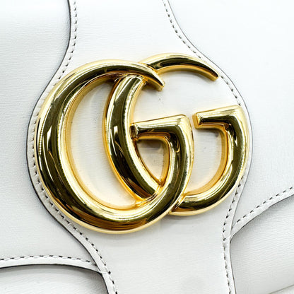 Gucci Arli Leather, White, Leather, Shoulder Bag