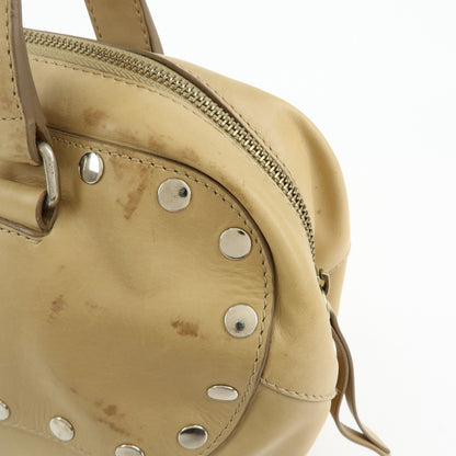 Celine Bowling Leather, Beige, Leather, Handbag