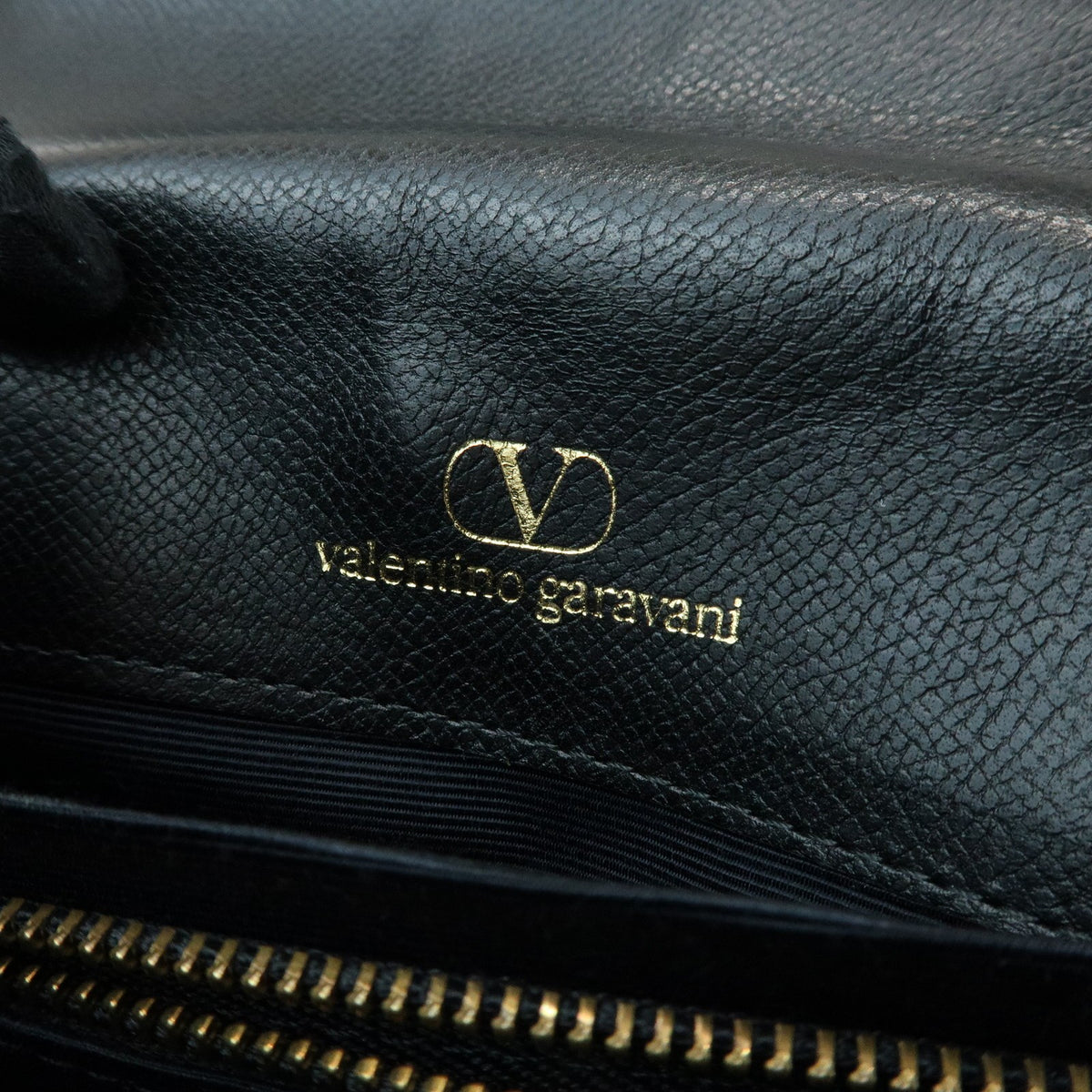 Valentino Garavani VLogo Flap Leather, Black, Leather, Shoulder Bag