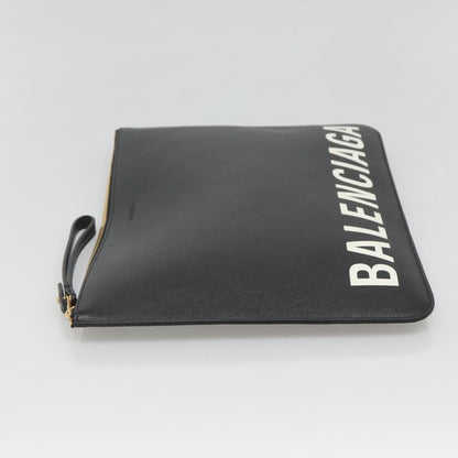 Balenciaga Ville Pouch Leather, Black, Leather, Clutch