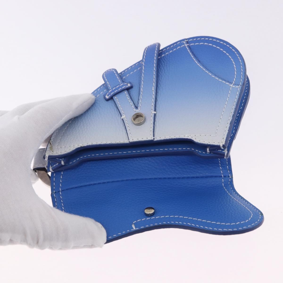 Christian Dior Saddle Wristlet Clutch Leather, Blue, Leather, Clutch