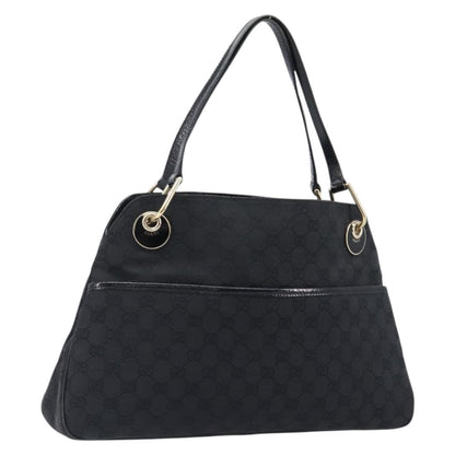 Gucci Twins Tote GG Canvas with Leather, Black, Canvas, Tote Bag