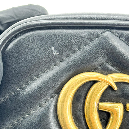Gucci GG Marmont Matelasse Leather, Black, Leather, Shoulder Bag