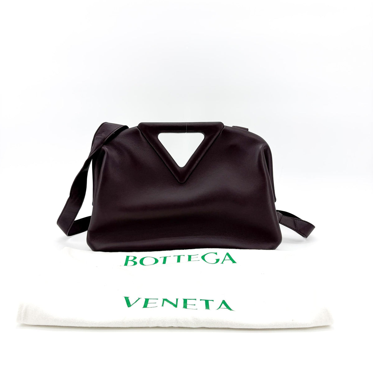 Bottega Veneta Point Leather, Purple, Leather, Shoulder Bag