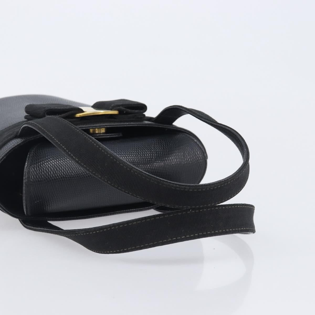 Salvatore Ferragamo Vara Bow Leather, Black, Leather, Crossbody Bag