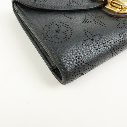 Louis Vuitton Amelia Mahina Leather, Black, Leather, Wallet