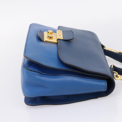 Miu Miu Madras Top Handle Leather, Navy, Leather, Handbag