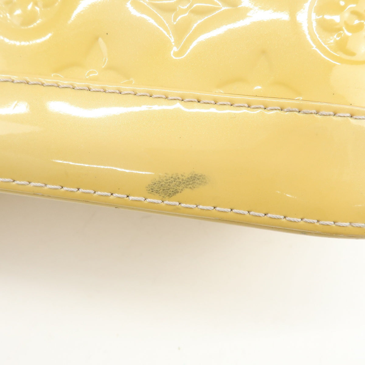 Louis Vuitton Alma Monogram Vernis, Yellow, Patent Leather, Handbag
