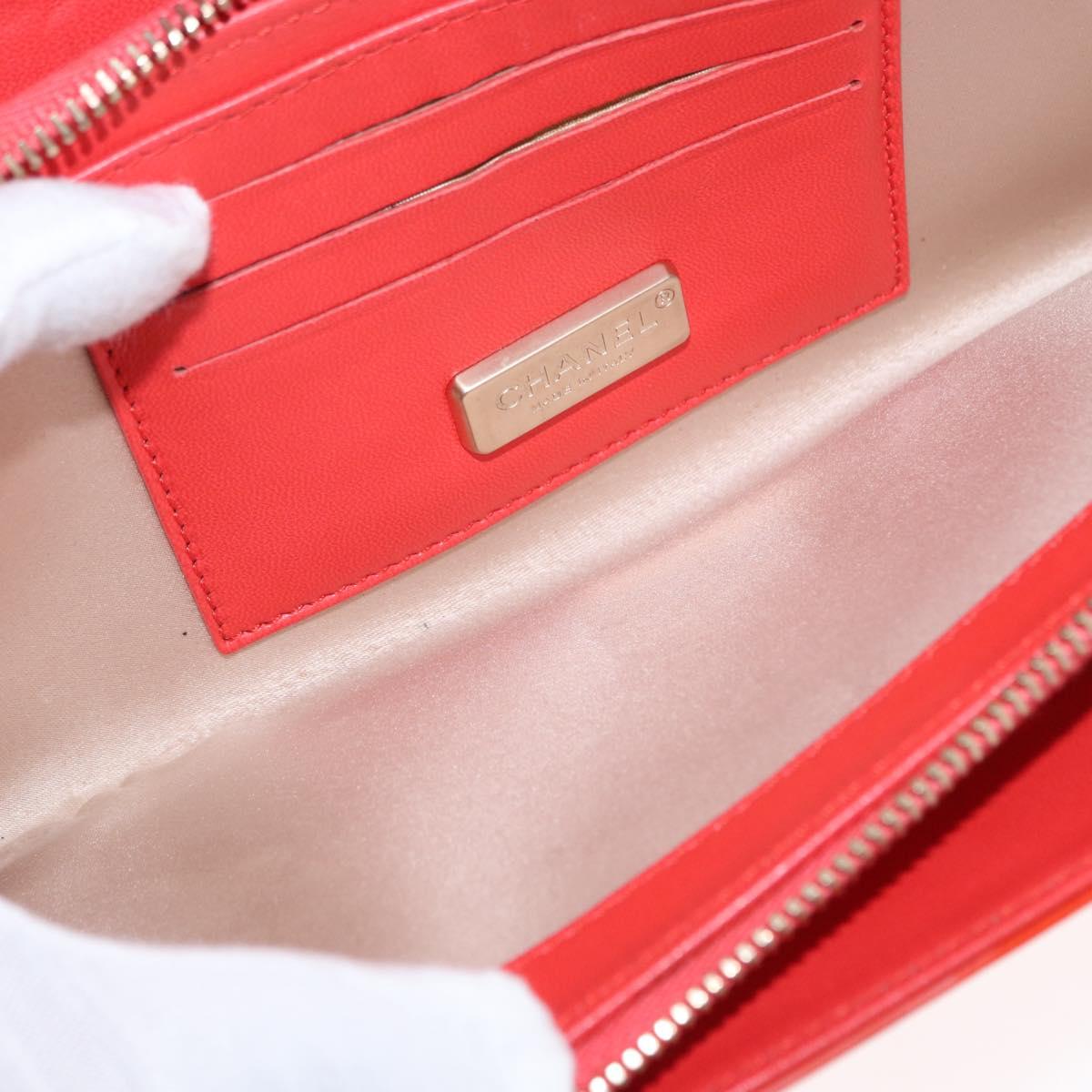 Chanel Chain Flap Shoulder Bag Leather, ORANGE, PATENT_LEATHER, Shoulder bag