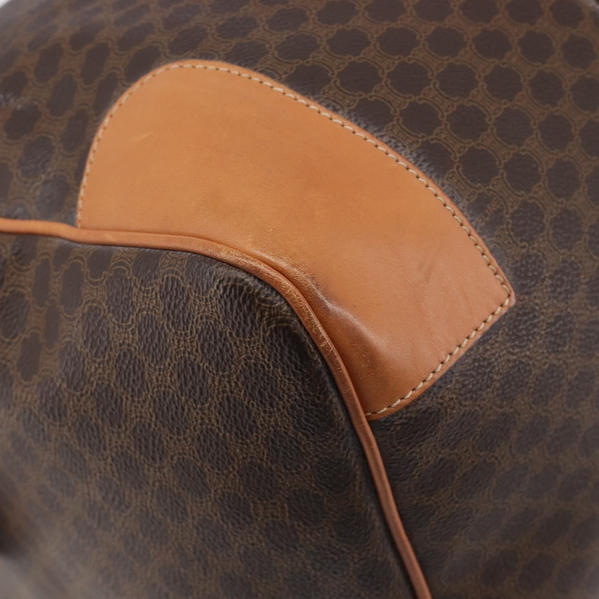 Celine Vintage Duffle Macadam Coated Canvas, Brown, Canvas, Handbag