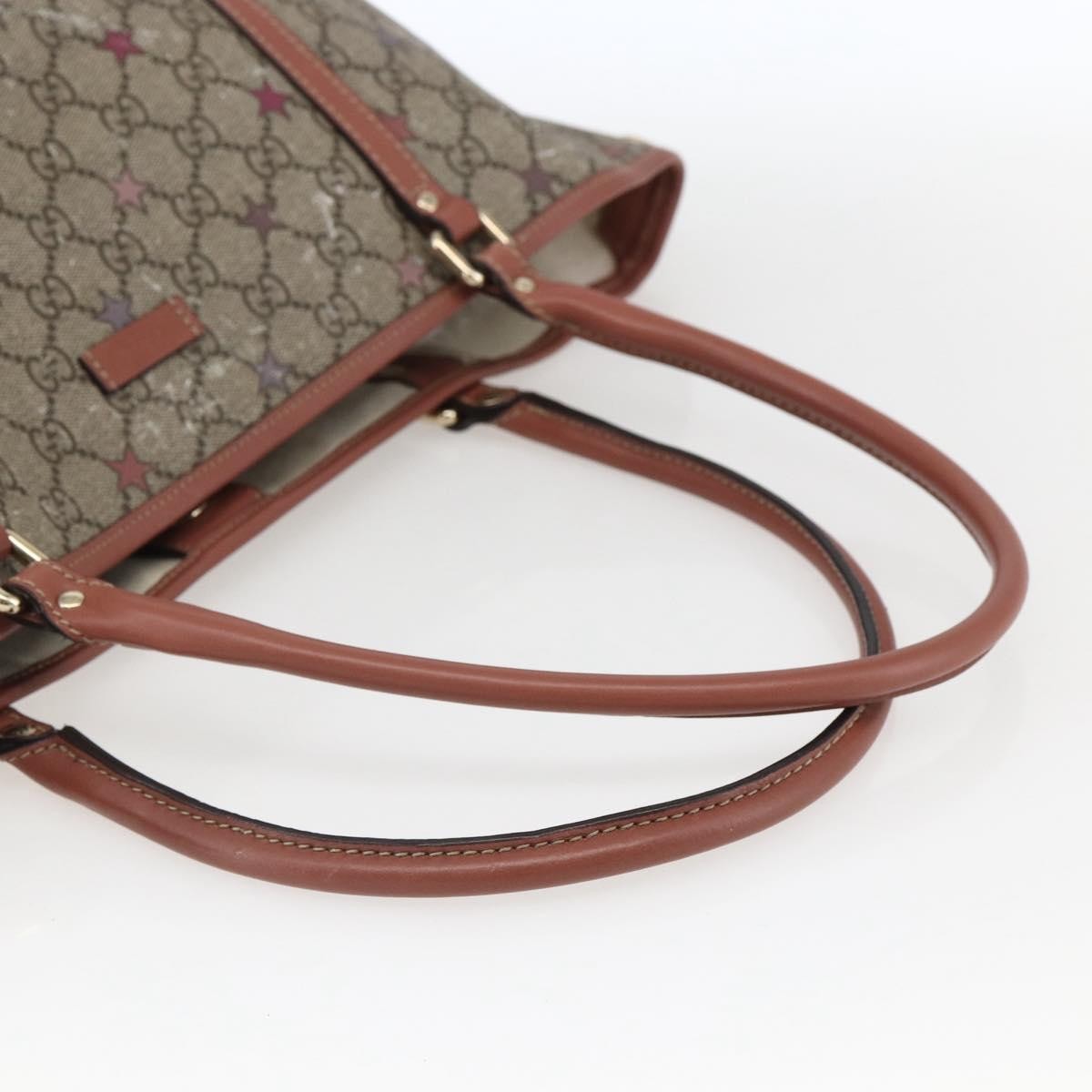 Gucci Joy Plus Tote GG Coated Canvas with Leather, Beige, Canvas, Tote Bag