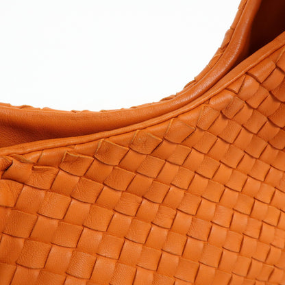 Bottega Veneta Campana Hobo Intrecciato Nappa, Orange, Leather, Shoulder Bag