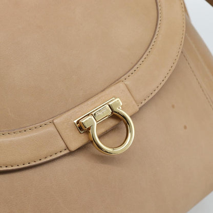 Salvatore Ferragamo Sofia Rainbow Saddle Leather, Beige, Leather, Handbag