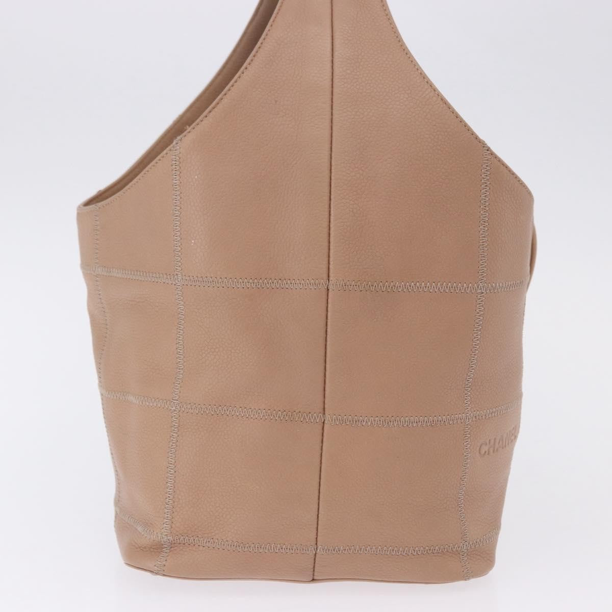Chanel Square Stitch Tassel Hobo Quilted Leather, Beige, Leather, Handbag