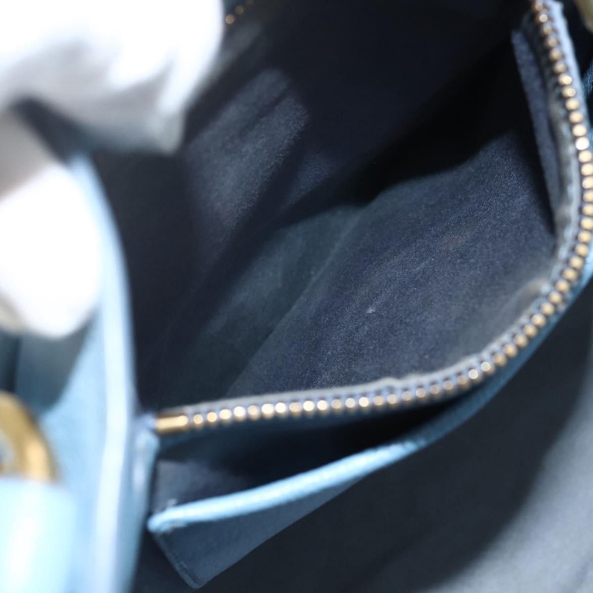 Miu Miu Madras Convertible Lock Leather, Blue, Leather, Tote Bag