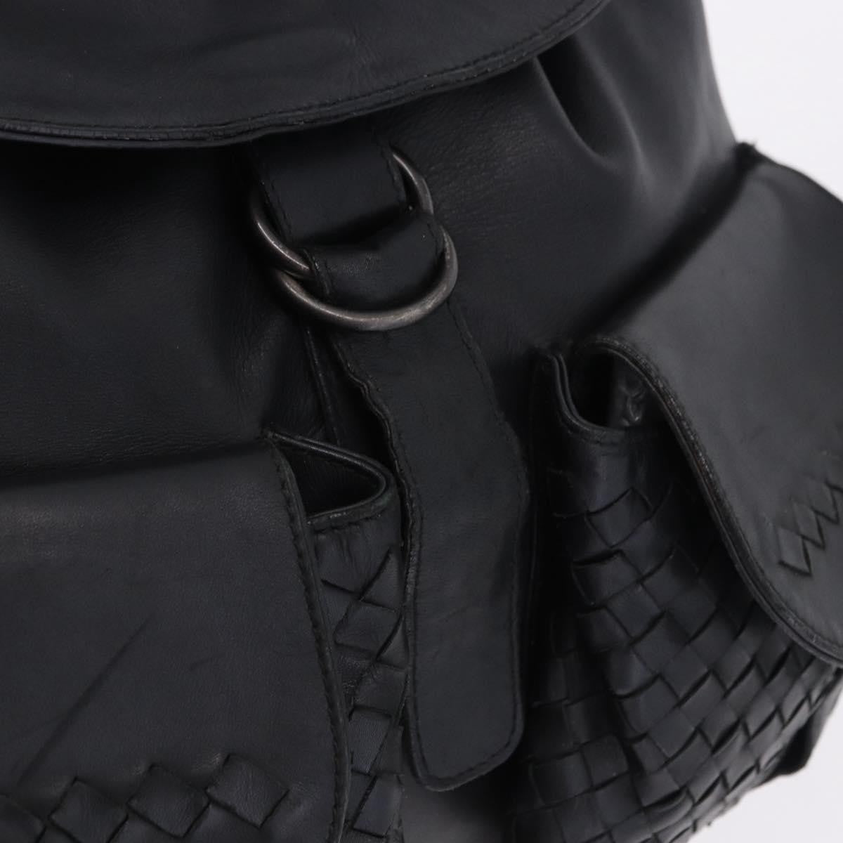 Bottega Veneta Intrecciato Leather, Black, Leather, Backpack