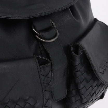 Bottega Veneta Intrecciato Leather, Black, Leather, Backpack